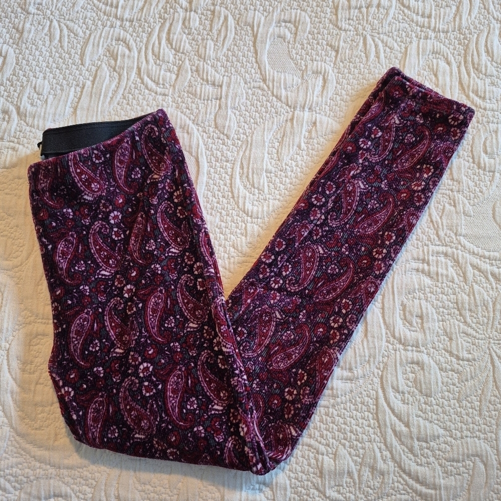 Zara girls 9/10 paisley pull on elastic waisted pants, VGUC